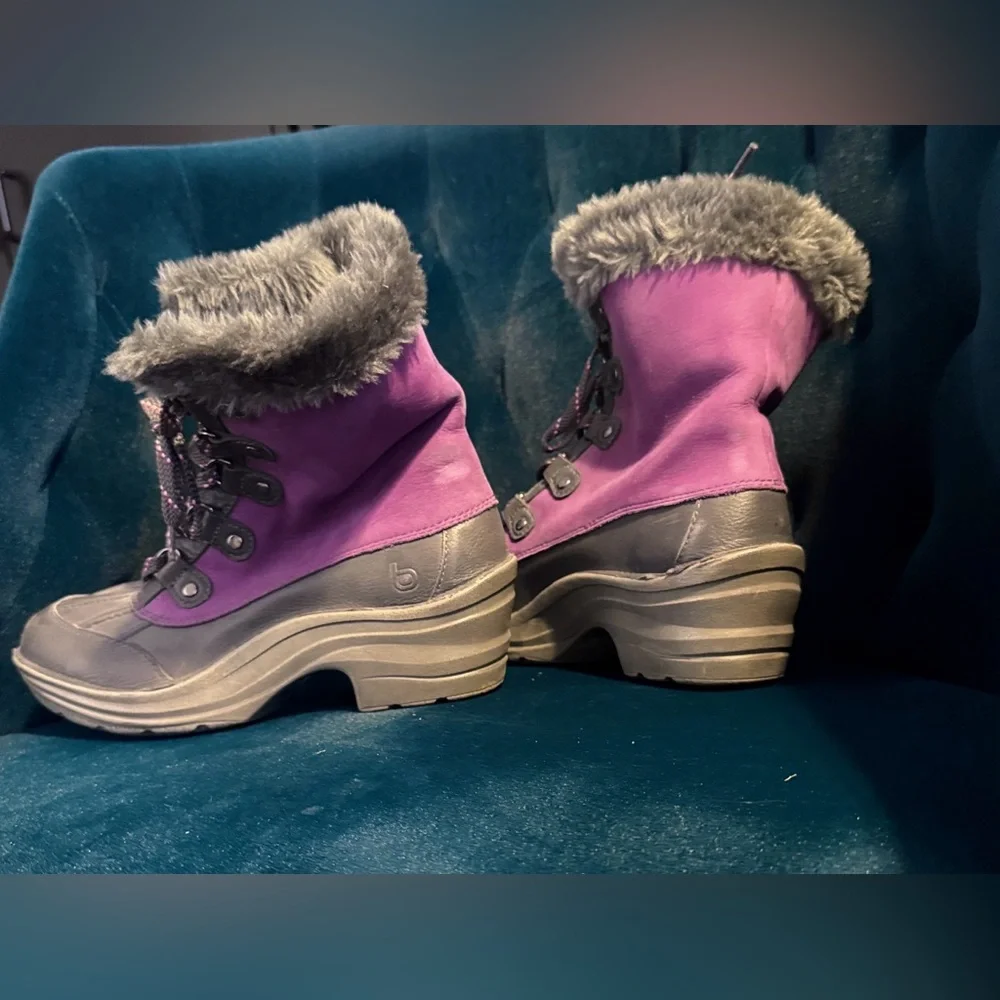 Bionica Rich Plum/Purple fur-lined Duck Boots - FABULOUS statement piece. EUC